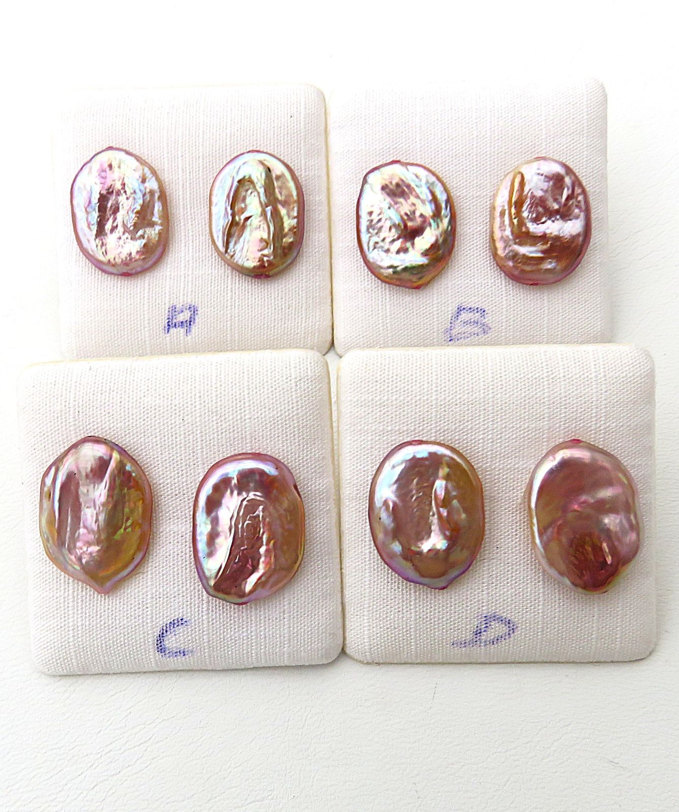 Süßwasser Coin Perlen Ohrstecker naturfarben Sterlingsilber rhodiniert 5731