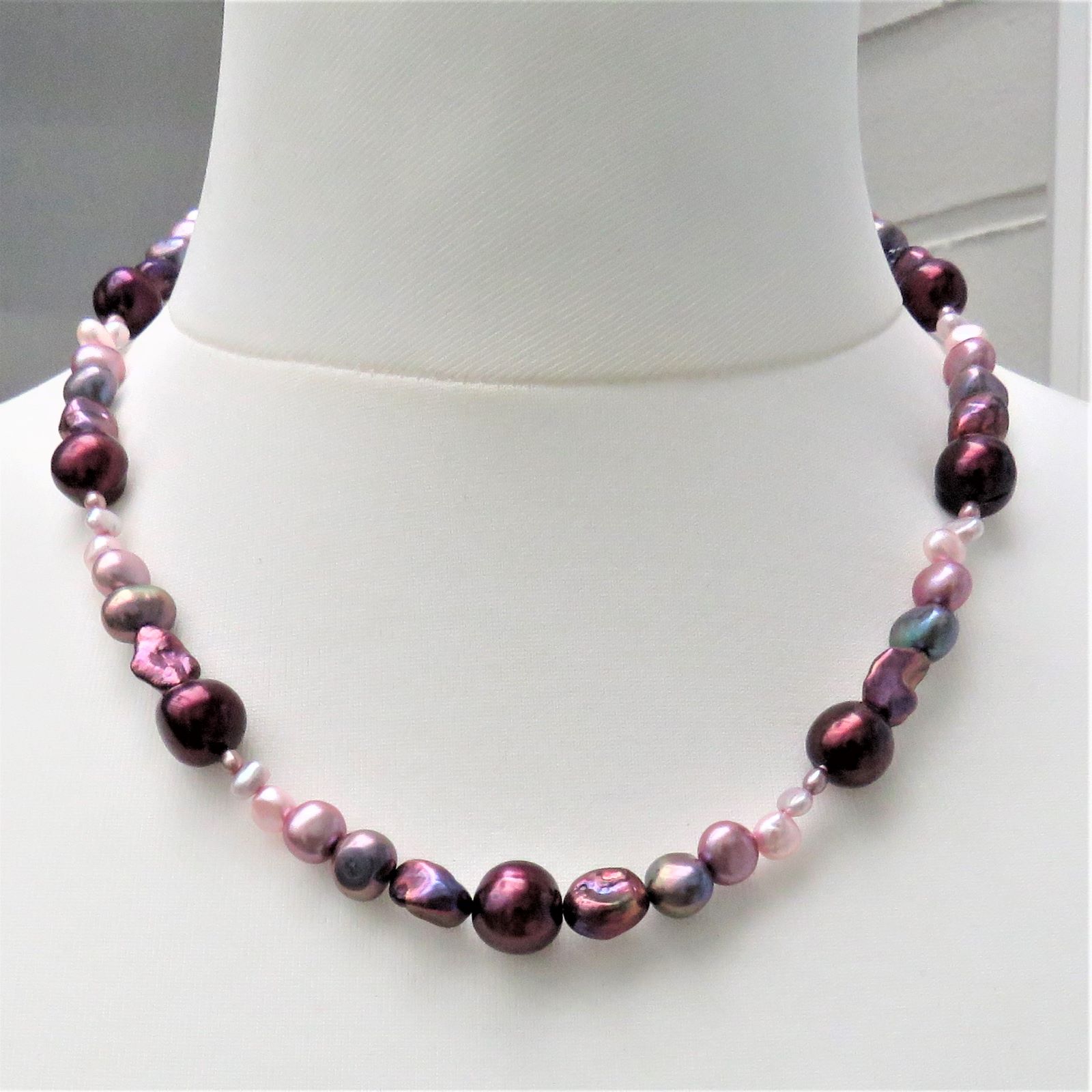 IMG_2820-2-5165 Süßwasser Perlen Kette Perlen Collier Flat Keshi Perlen Unikat Kette  5165