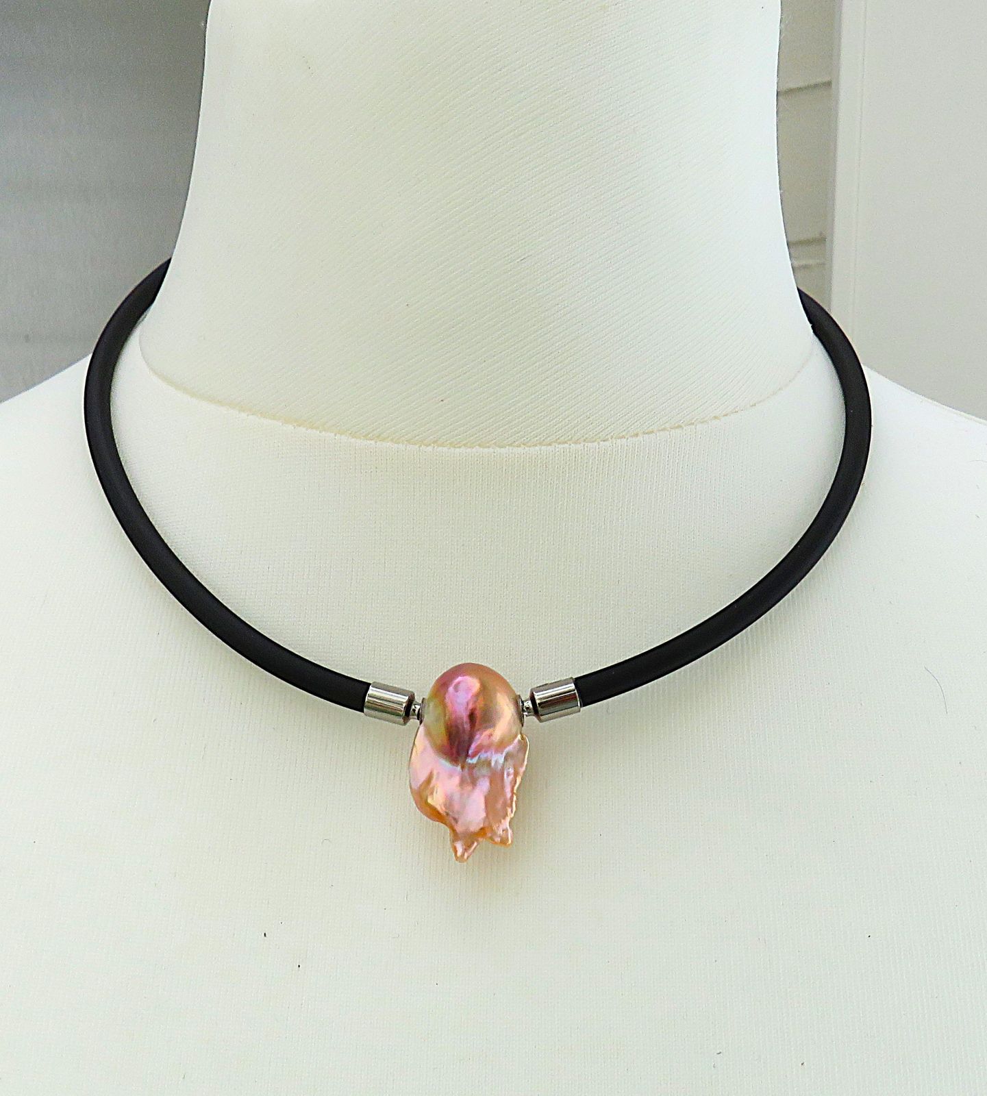 Ming Perlen Wechselschließe Süßwasser Perle Unikat 23,5 ct Perle barock 5741