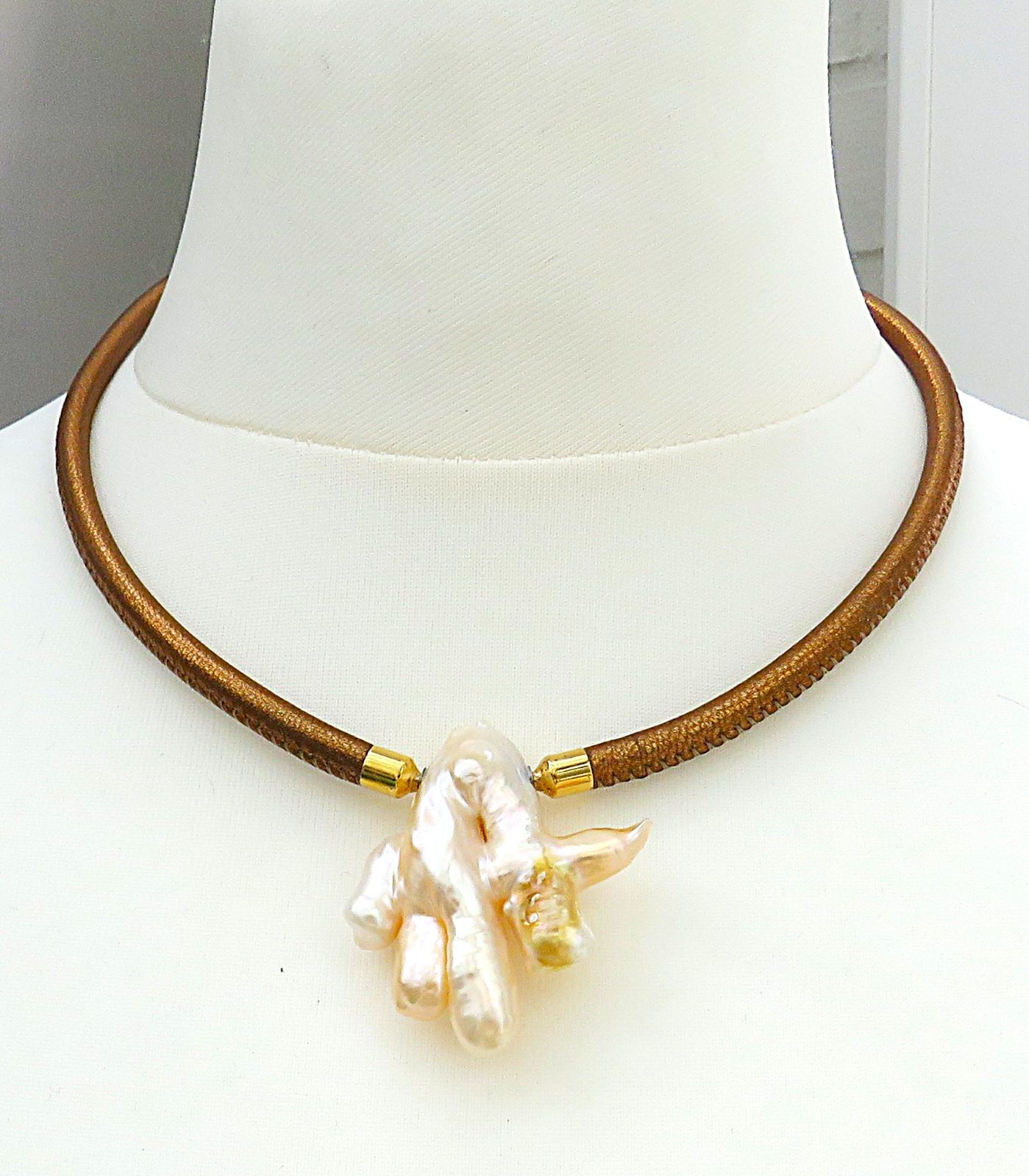 Perlen Wechselschließe Süßwasser Perle Unikat 74,95 ct Perle barock 5740