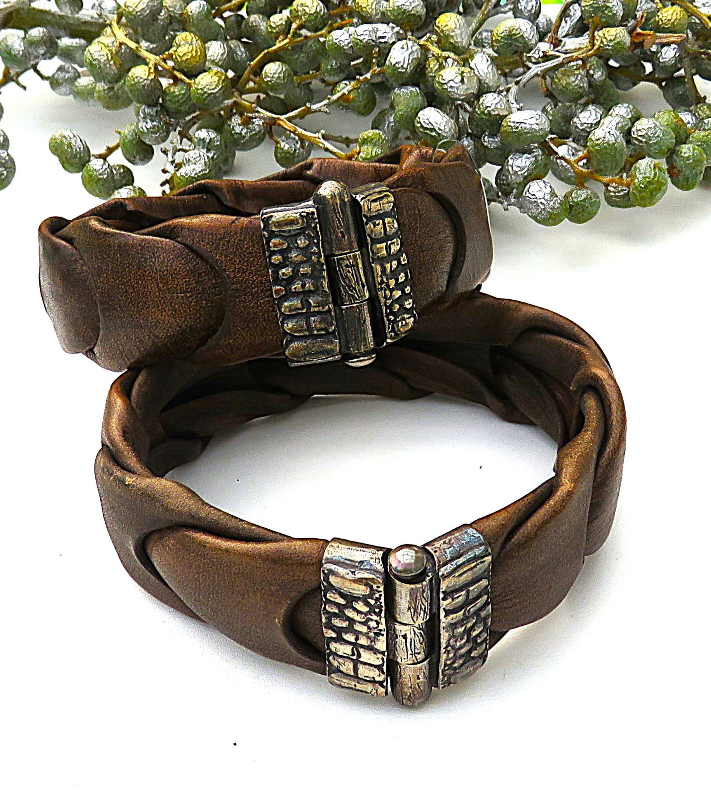 Herren Leder Armband geflochten Rindleder  Steckschließe Platadipalo  SONDERPREIS 5664
