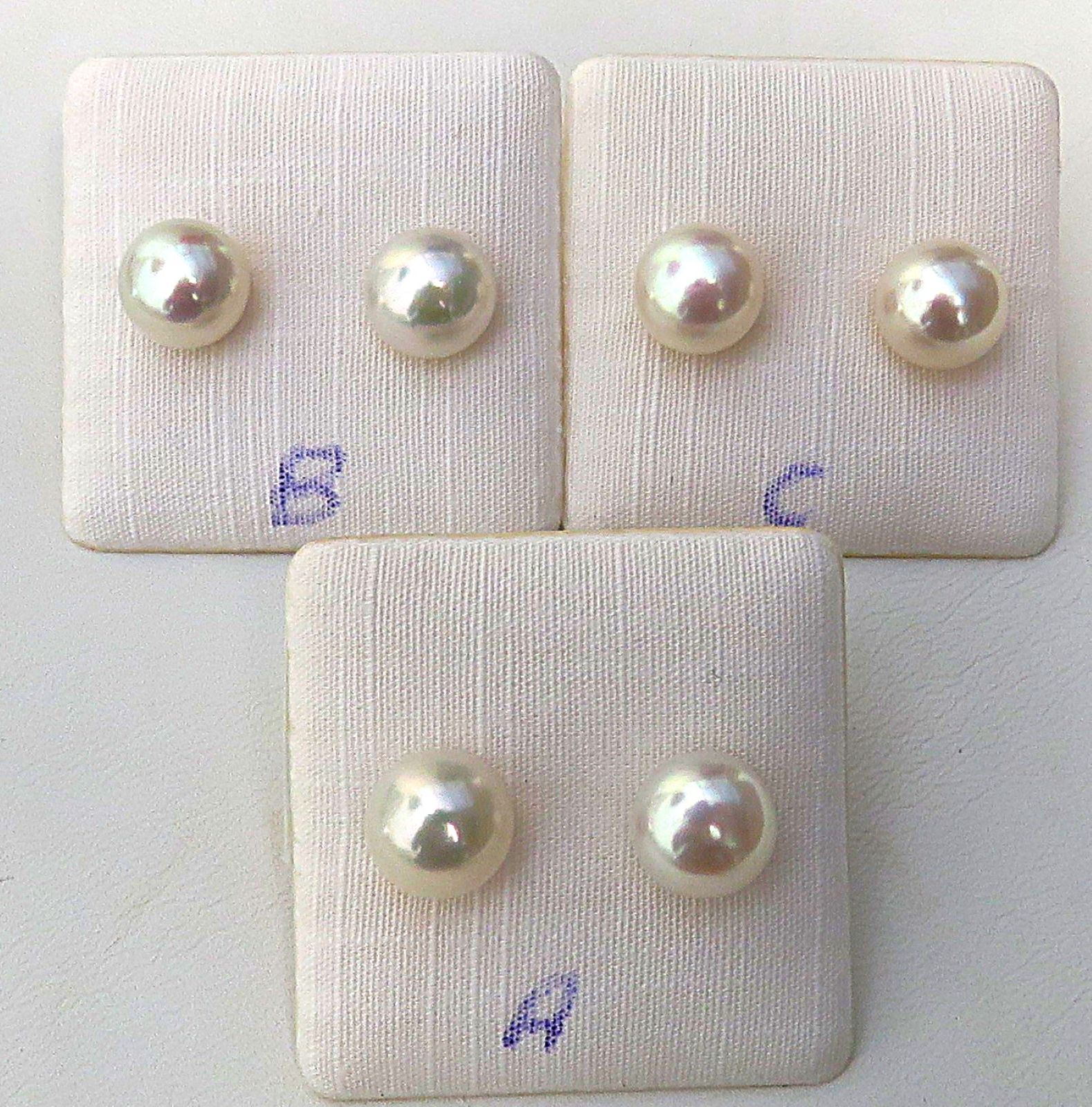 Süßwasser Perlen Ohrstecker Bouton Perlen AAAA  Ohrring Sterlingsilber 9 mm 5634
