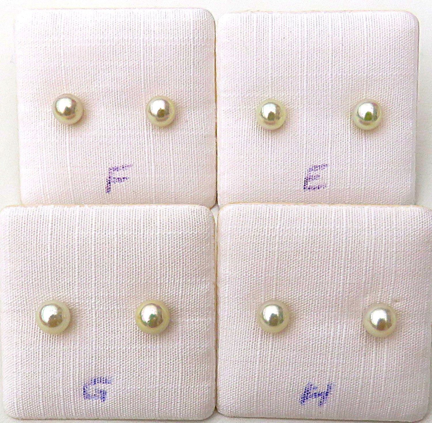 Japanische Akoyaperlen Ohrstecker Sterlingsilber rhod. 5-5,5 mm natur TOP  5467