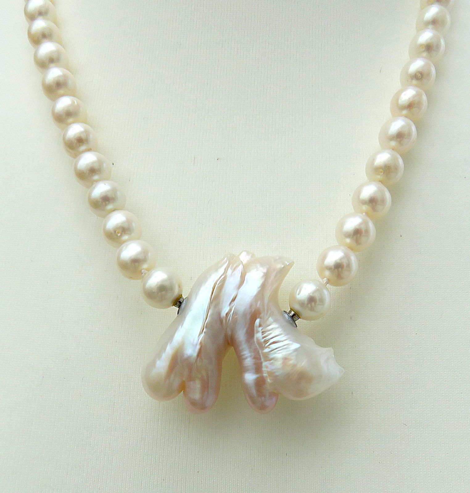 Perlen Wechselschließe Süßwasser Perle Unikat 96,1 ct Perle barock 5773