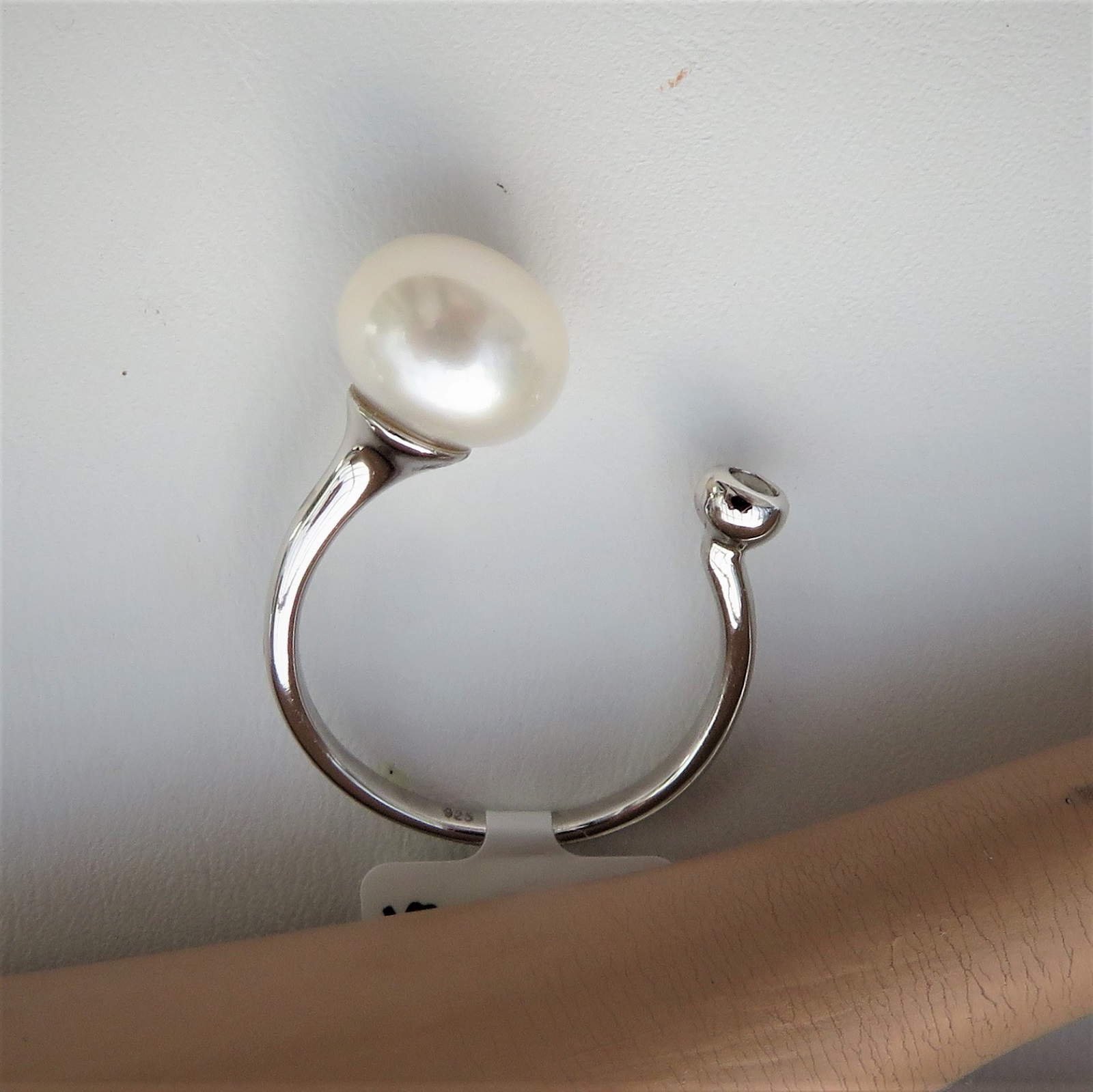 Perlen Ring Silber Ring Süßwasser Perle Ring Bouton Perle handgefertigt 4761   