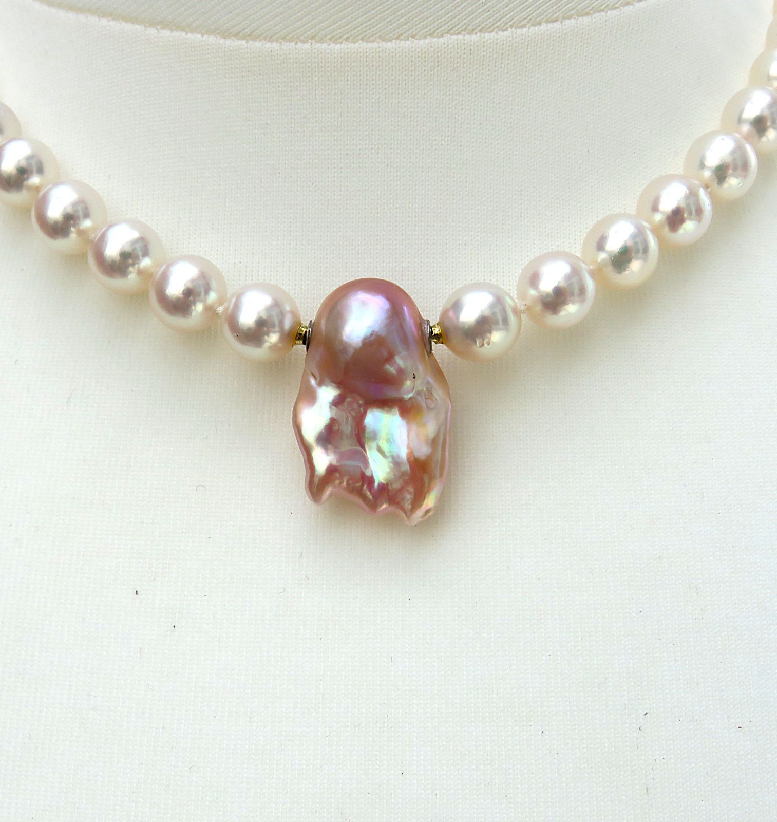 Ming Perlen Wechselschließe Süßwasser Perle Unikat 35,1 ct Perle barock 5746