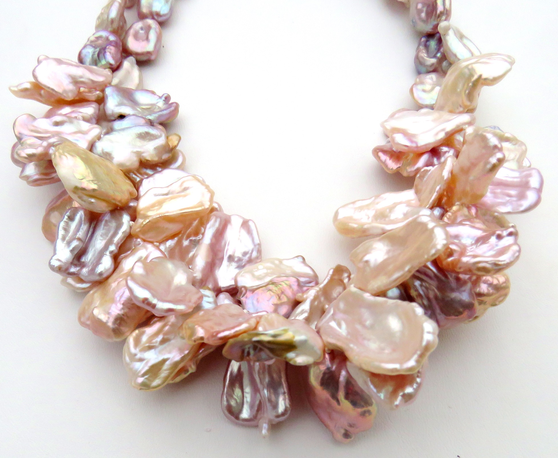 IMG_8569 Keshi Perlen Collier  Süßwasser Keshi Perlen Kette Unikat Perlen Collier 4760