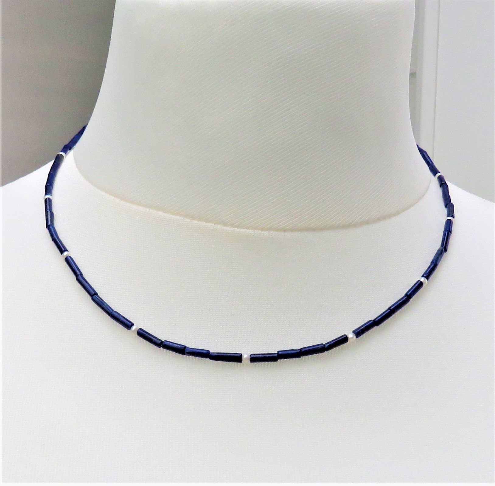 IMG_9761-3-4892 Lapis Lazuli Kette Edelstein Kette Perlen Unikat Kette Lapis Perlen Kette 4892