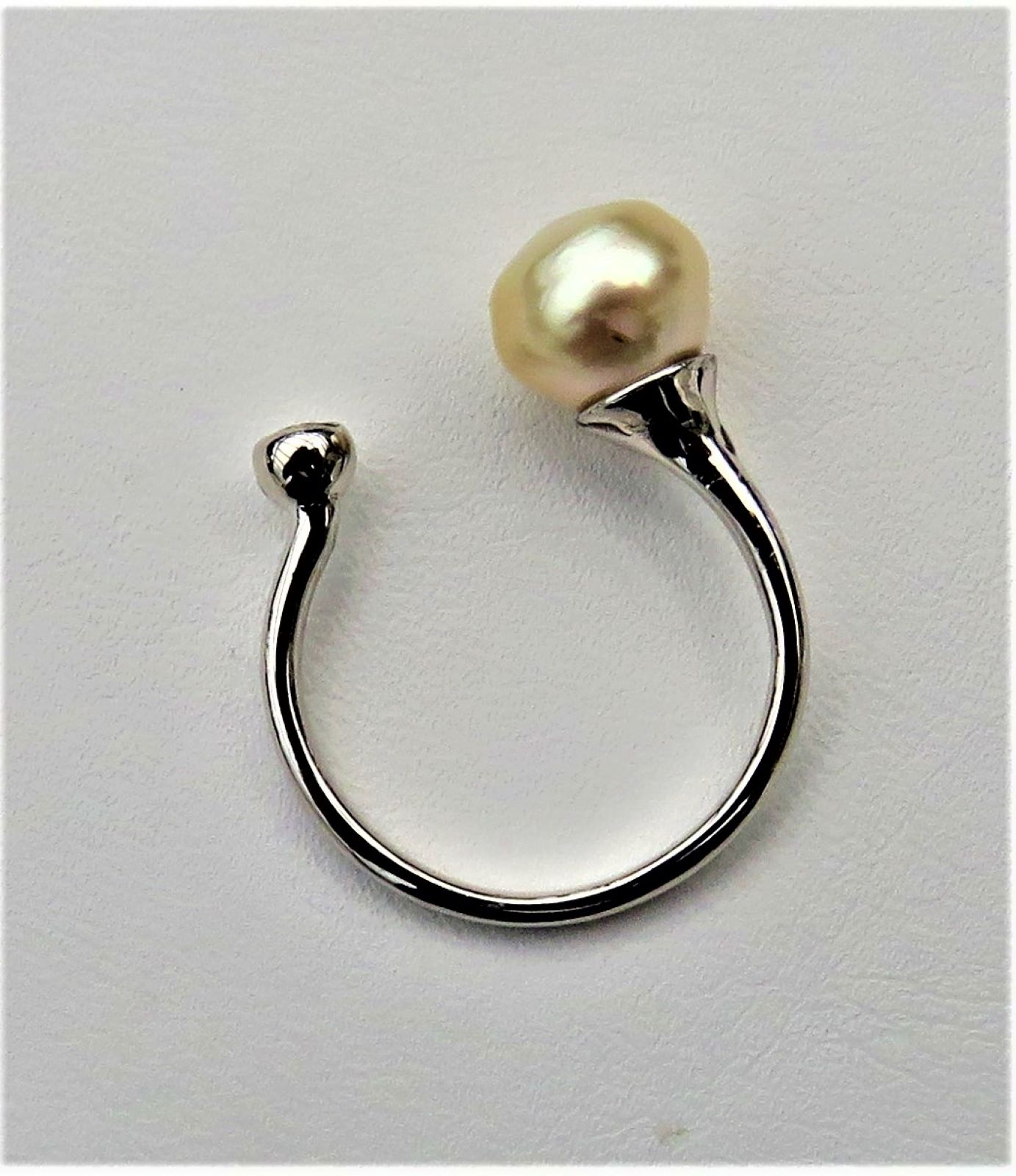 IMG_1403-3-5038-M Südsee Perlen Ring Sterlingsilber rhodiniert  Perlenring Größe variabel M5038