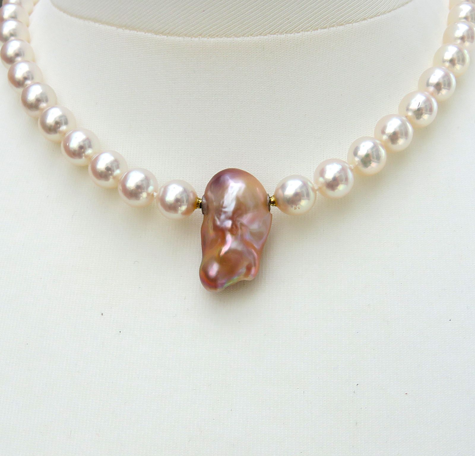 Ming Perlen Wechselschließe Süßwasser Perle Unikat 35,5 ct Perle barock 5747