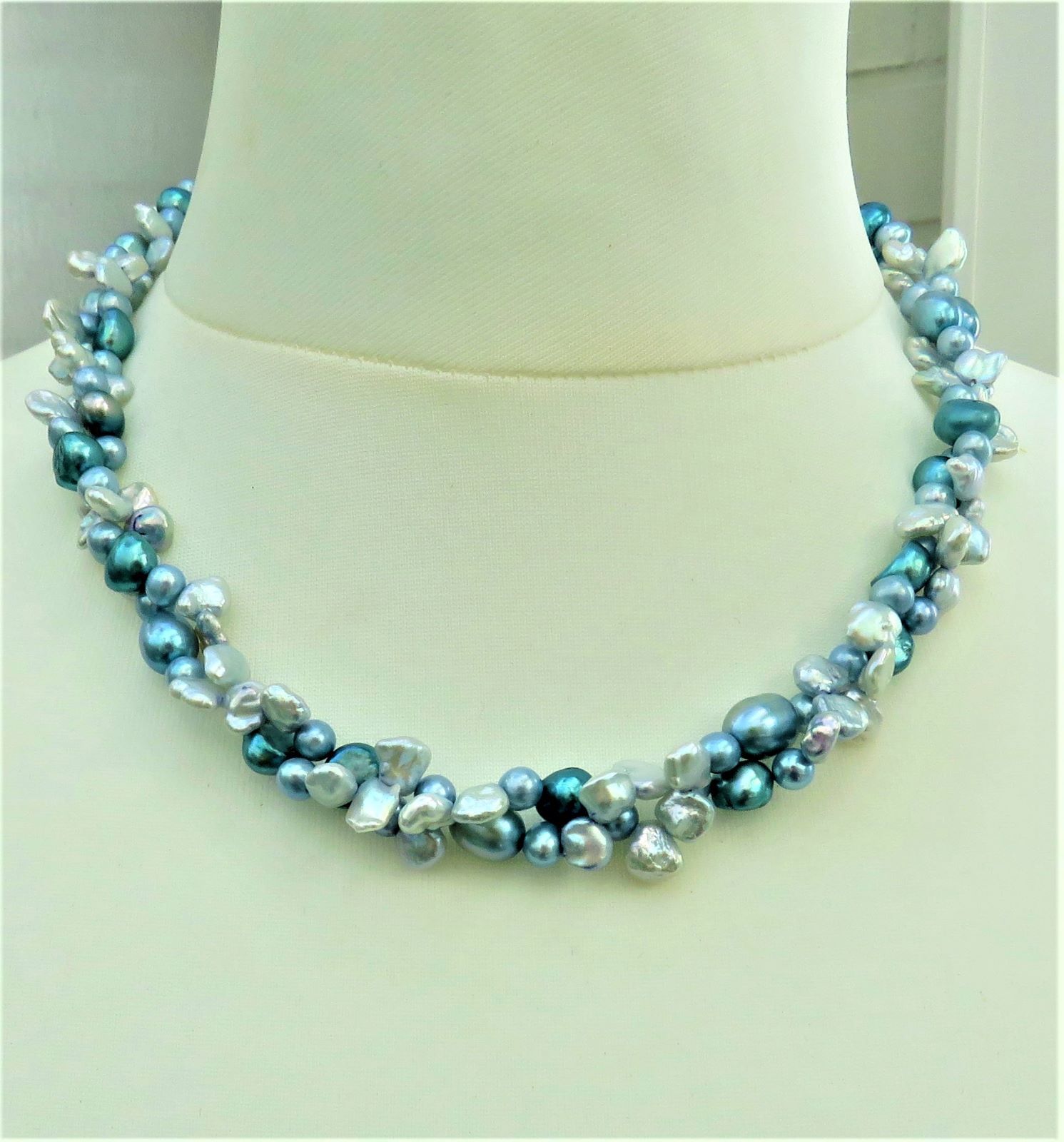 Keshiperlen Kette Perlen Unikat Kette Perlen Tropfenperlen Perlencollier 5173