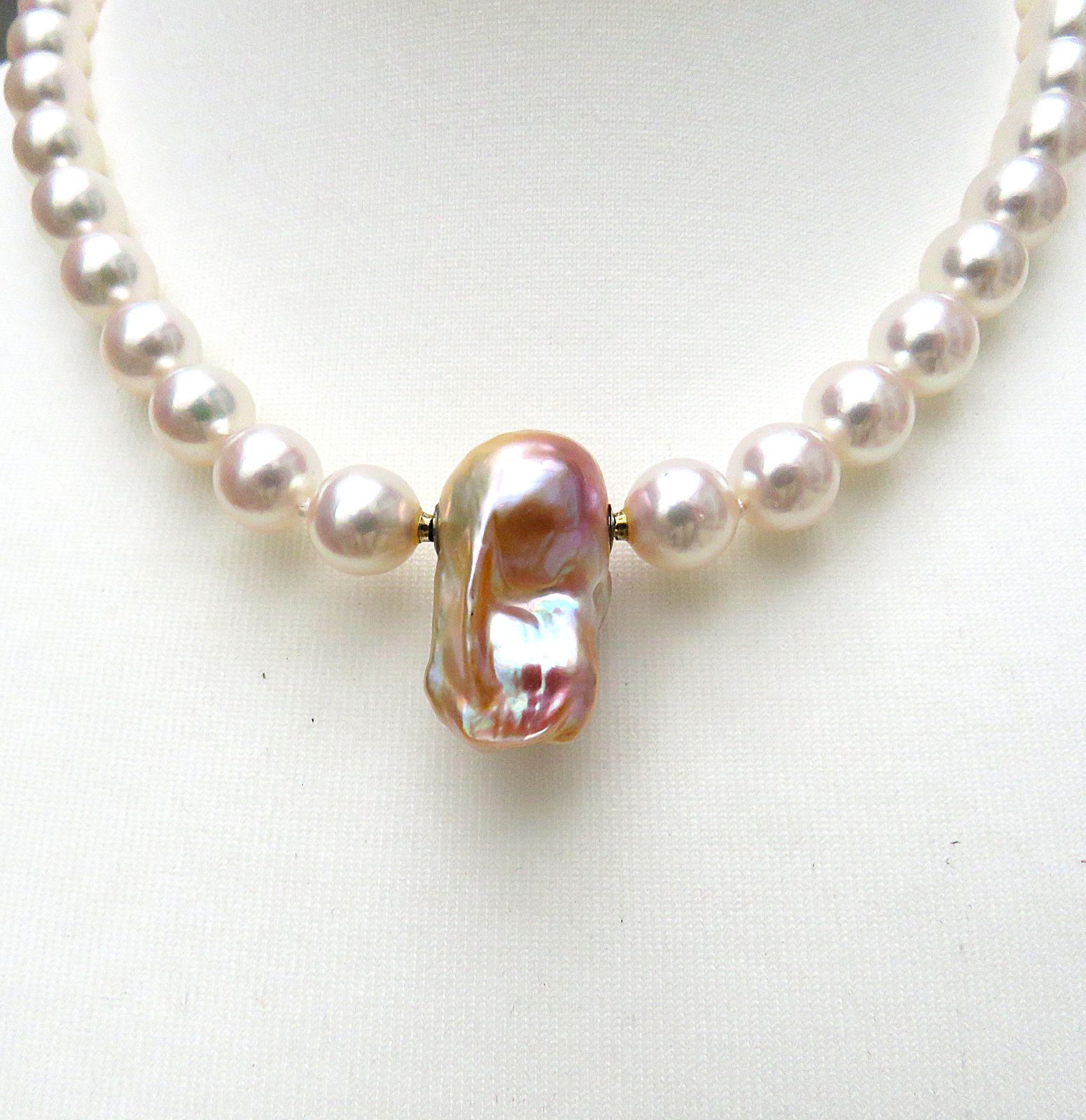 Ming Perlen Wechselschließe Süßwasser Perle Unikat 32,25 ct Perle barock 5745