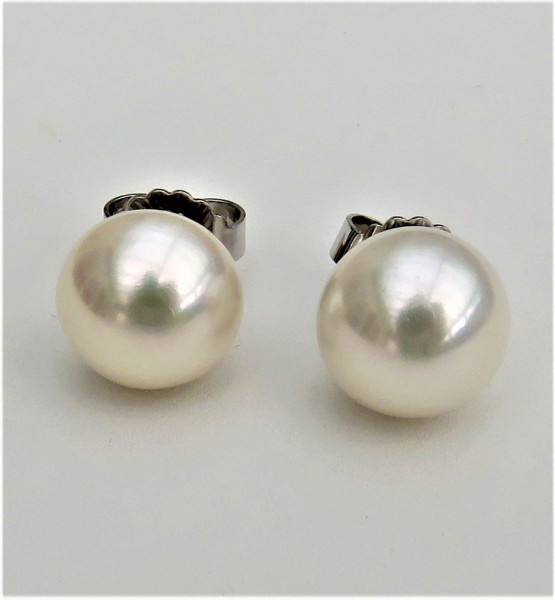 Süßwasser Bouton Perlen Ohrstecker Perlen AAAA 13 mm Ohrringe handgefertigt 5258