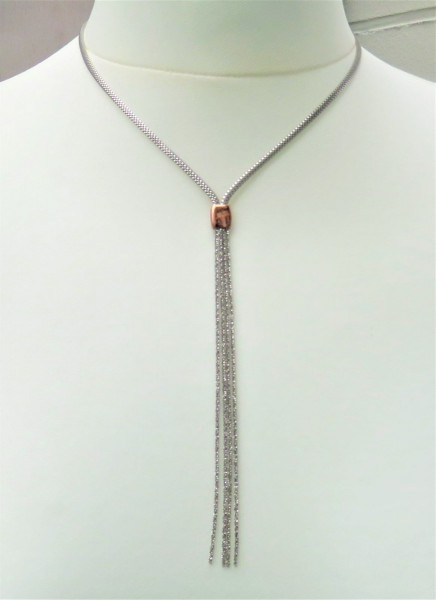 Silber Kette rhodiniert teils rosévergoldet Halskette SCHNÄPPCHEN 5049