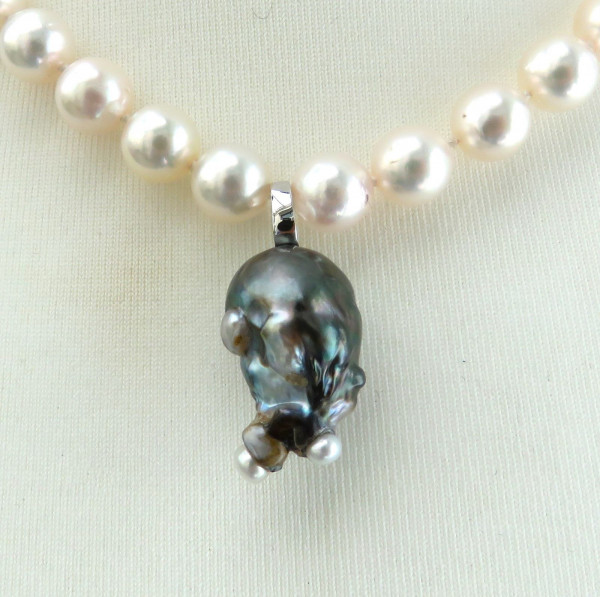 Tahiti Tropfen Perlen Anhänger riesig Unikat handgefertigt Perlenanhänger 5348
