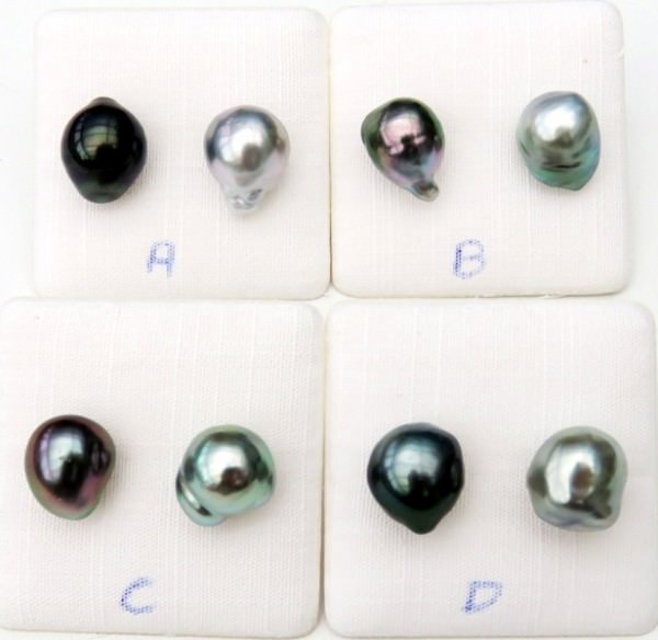 Tahiti Perlen Ohrringe Sterlingsilber handgefertigt 4175 A - das LETZTE PAAR
