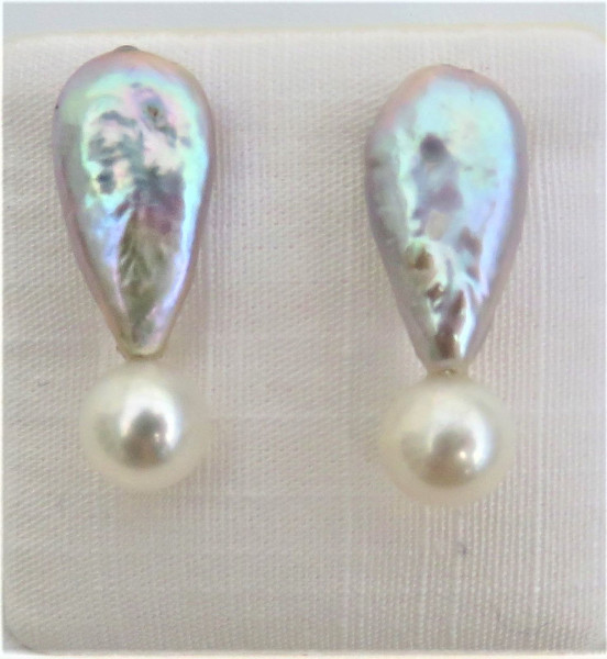 Perlen Ohrstecker Coinperle mit kernloser Süßwasser Perle 5215