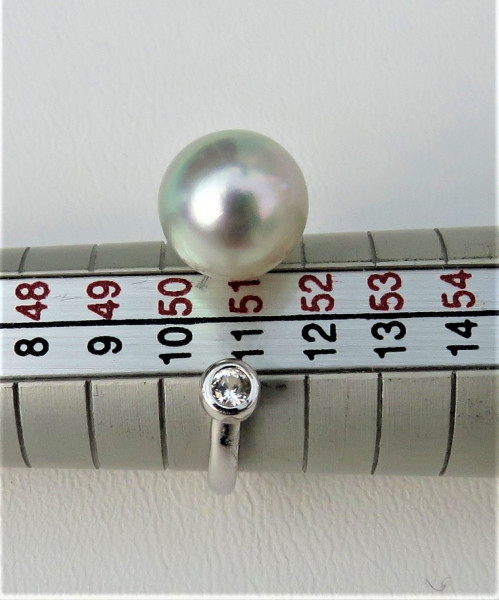 Perlen Ring Japanische Akoyaperle Sterlingsilber Perlenring Größe variabel 5209