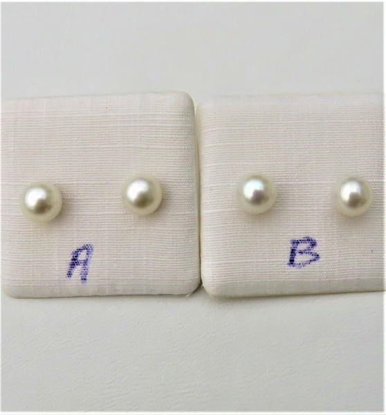 Süßwasserperlen Ohrstecker makellose Qualität Perlen Ohrringe handgefertigt 5135