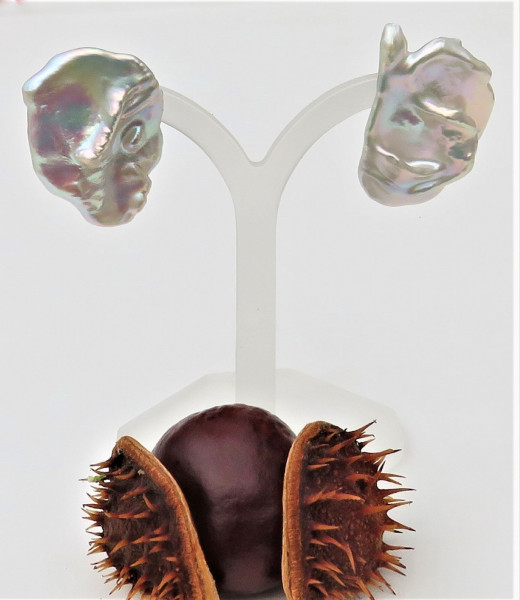 Perlen Ohrringe Keshi Perlen Ohrringe Süßwasserperlen Ohrstecker Unikate 5090