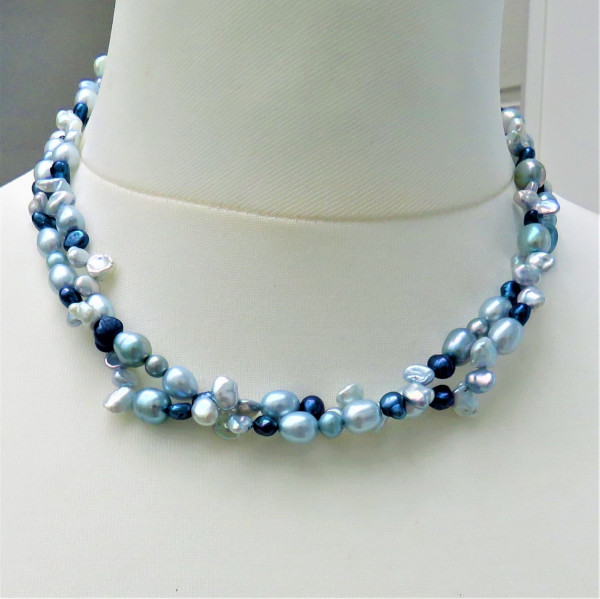 Keshiperlen Kette Perlen Unikat Kette Perlen Tropfenperlen Perlencollier 5177